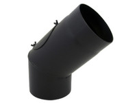 Bertrams Segmentbogen ST-Pu, geschweißt, pulverbeschichtet, schwarz, Reinigungsöffnung