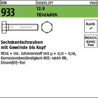 DIN 933 12.9 flZnL 480h (zinklamellenbesch.) Sechskantschrauben mit Gewinde bis