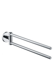 hansgrohe Handtuchhalter Logis, Länge 445 mm, 2-armig, schwenkbar, Wandmontage, Messing