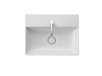 Duravit Waschtisch Compact DuraSquare geschliffen, 50 x 40 cm, ohne Überlauf, mit Hahnlochbank
