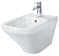 Duravit Wand-Bidet DuraStyle, 37 x 54 cm, mit Hahnloch, Überlauf, Hahnlochbank