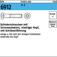 DIN 6912 A 2 Zylinderschrauben mit Innensechskant, niedriger Kopf, mit Schlüssel