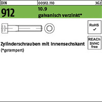 DIN 912 10.9 galvanisch verzinkt Zylinderschrauben mit Innensechskant