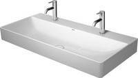 Duravit Möbel-Waschtisch geschliffen DuraSquare, 100 x 47 cm, 2 Hahnlöcher, ohne Überlauf, mit Hahnlochbank