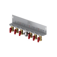 Flamco Montageschiene Logo, 7x Kugehahn DN 20 gerade, mit Fühleraufnahme WMZ