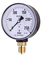 Afriso Kapselfeder-Manometer KP100 D201 radial, G 1/2 B, Gehäuse Ø100 mm, Stahlblech