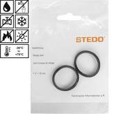 STEDO Dichtungsset, 2 Stück, für Siphon-Tauchrohre, schwarz
