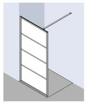 FORMAT Walk In Duschabtrennung, ESG klar Clean, schwarz soft, Dekor Print