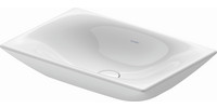 Duravit Aufsatz-Waschtisch Viu, 60 x 41,5 cm, geschliffen, ohne Hahnloch, Überlauf, Hahnlochbank