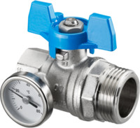 Oventrop Kugelhahn, flachdichtend, blauer Flügelgriff