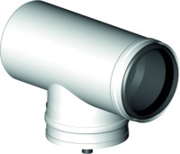 Almeva Umlenk-T-Stück LIK, mit Ablauf, mit Revision, PPH/PPH, weiß