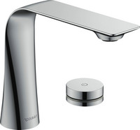 Duravit Elektronik-2-Loch-Waschtisch-Armatur M D.1, Ausladung 148 mm, mit Steckernetzteil, ohne Zugstangen-Ablaufgarnitur