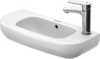 Duravit Handwaschbecken D-Code, 50 x 22 cm, mit Überlauf und Hahnlochbank, weiß