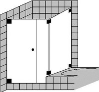 FORMAT Design 3.0 Ganzglas-Pendeltür mit Seitenwand/Festfeld, HSP rahmenlos, Kristallglas hell, an Badewanne