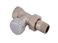 Schlösser Heizkörperverschraubung 3985 Quadruplex, Durchgang, mit Entleerung, vernickelt