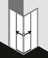 FORMAT Pro 2.0 Gleittür-Eckeinstiegshälfte 2-tgl., silber hochglanz, bodenfrei, rechts