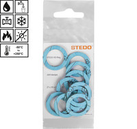 STEDO HD-Ringe Set, für Überwurfmutter im Heizungsbereich, blau