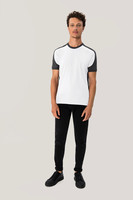 HAKRO T-Shirt Contrast Mikralinar®,weiß/anthrazit,Gr.XS-6XL