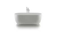 Duravit Oval-Badewanne Luv, freistehend, 2 Rückenschrägen, matt-weiß