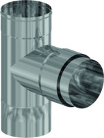 Almeva Feuerungsanschluss perfekt, 90° mit Wandfutter-Schiebeelement Hochtemperatur, Edelstahl