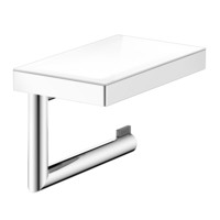 KEUCO Toilettenpapierhalter REVA, mit Glasablage, offene Form, für Rollenbreite 100/120 mm