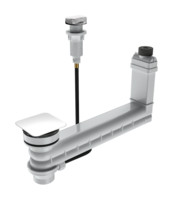 Kaldewei Ab-/Überlaufventil CLOU 3903, eckiger Deckel, Drehknopf chrom