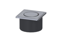 Kessel Aufsatzstück, 120 x 120 mm, mit Designrost Spot, Abdeckung V2A