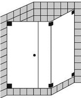 FORMAT Design 3.0 Ganzglas-Pendeltür mit Seitenwand/Festfeld, HSP rahmenlos, Kristallglas hell