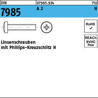 DIN 7985 A 2 H Linsenschrauben mit Phillips-Kreuzschlitz H