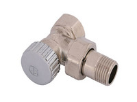 Schlösser Heizkörperverschraubung Quadruplex 3980, Eckform, mit Entleerung, vernickelt