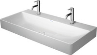 Duravit Möbel-Waschtisch DuraSquare, 100 x 47 cm, 2 Hahnlöcher, ohne Überlauf, mit Hahnlochbank