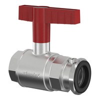 Flamco Pumpen-Kugelhahn, verlängerter Flügelgriff und Schwerkraftbremse, Messing vernickelt