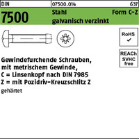 DIN  7500 Gewindefurchende Schrauben für metrisches Gewinde