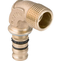 Geberit Übergangsbogen Mepla, 90°, mit AG, Rotguss