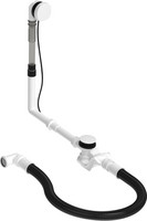 Duravit Ab- und Überlaufgarnitur Quadroval, Ø 5,2 cm, mit flexiblem Ablaufschlauch