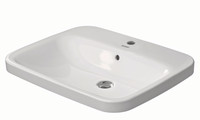 Duravit Einbau-Waschtisch DuraStyle, 61,5 x 49,5 cm, Einbau von oben, mit Hahnloch, Überlauf, Hahnlochbank
