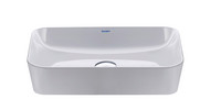 Duravit Aufsatz-Waschbecken Cape Cod, 43 x 43 cm, ohne Hahnloch, Überlauf, Hahnlochbank