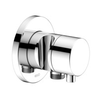 KEUCO Fertigmontageset IXMO, UP-Absperrventil, Rosette rund, mit Schlauchanschluss, Brausehalter