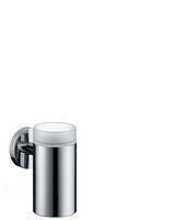 hansgrohe Zahnbecher Logis, Wandmontage, Mattglas, Metall