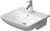 Duravit Halbeinbau-Waschtisch Me by Starck, 55 x 45,5 cm, mit Hahnloch, Überlauf, Hahnlochbank