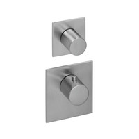 Herzbach Fertigmontageset Logic XL 1 /1+, Thermostat-Modul, 2 Blenden eckig, Griffe rund