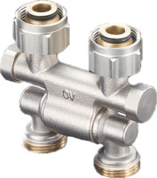 Oventrop Hahnblock Multiflex F, schwenkbar, Messing vernickelt