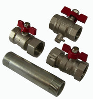 Deltamess Einbausatz, mit 2 Kugelhahnverschraubungen