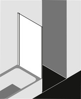 FORMAT Pro 2.0 Seitenwand verkürzt neben Badewanne, silber hochglanz