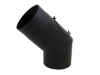 Bertrams Bogen, 45°, 2-tlg., feststehend, mit Tür, schwarz