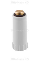 HAAS Baustopfen, Messing-Gewinde, schmal, Kalt-/Warmwasserleitung, weiß