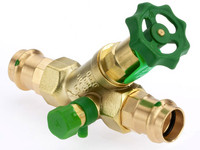 Bender KFR Ventil Viega San-/Profipress, CR-Messing, beidseitig, nichtsteigend, mit Entleerung