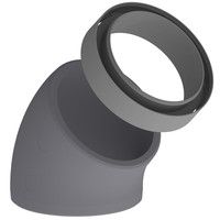 Kermi x-well Bogen, 45°, mit Muffe, EPS