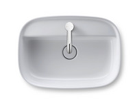 Duravit Aufsatzbecken Zencha, 55 x 39 cm, mit Hahnloch, Hahnlochbank, ohne Überlauf, geschliffen