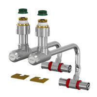 Flamco Anschlussgarnitur VK 31 UNI U/TH/F/H, Messing vernickelt, mit Nippel/Konus